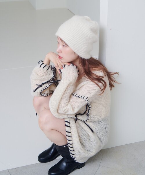 v領盲針編織冷衫