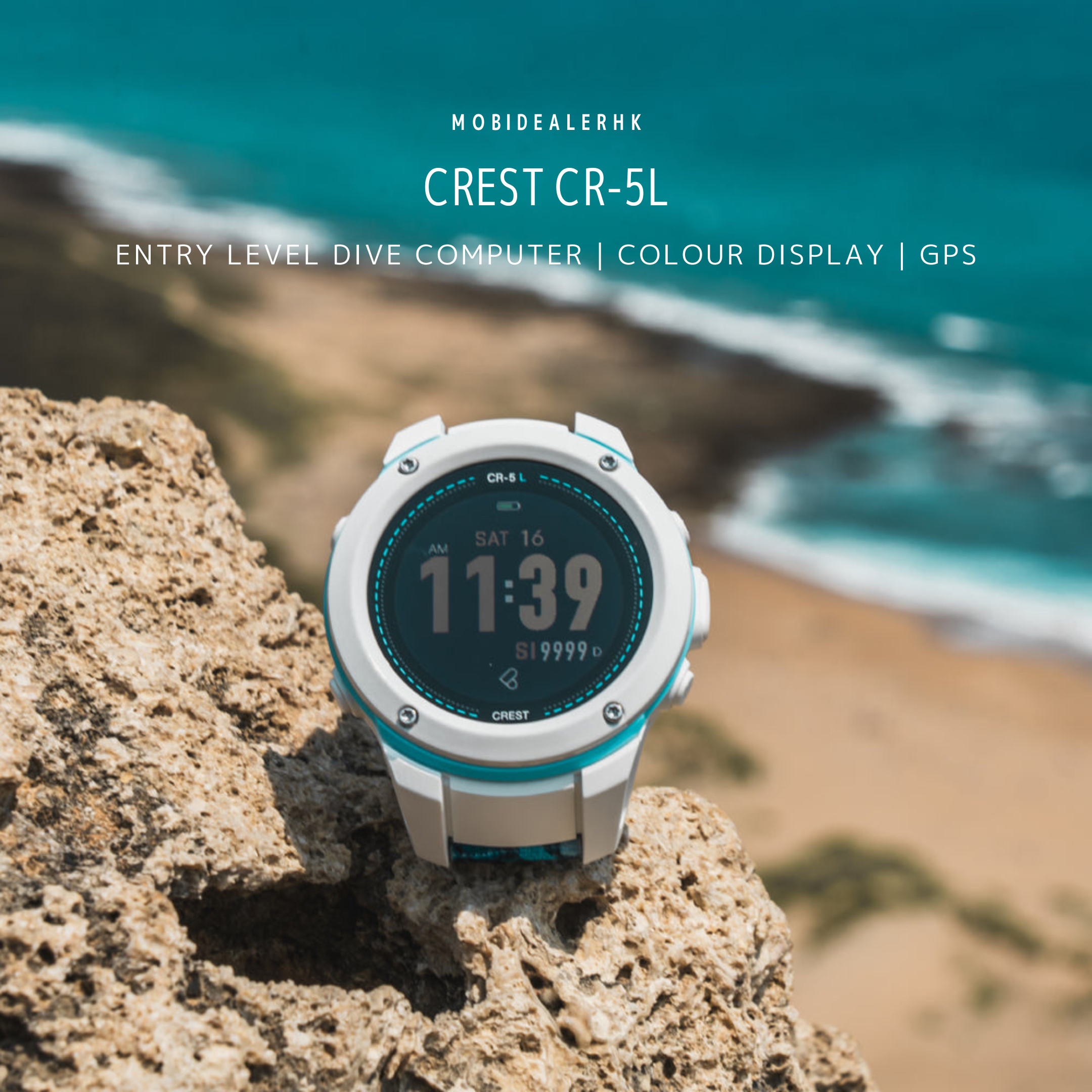 CREST CR-5L 潛水電腦錶｜75g輕量 GPS潛點記錄｜MobiDealerHK
