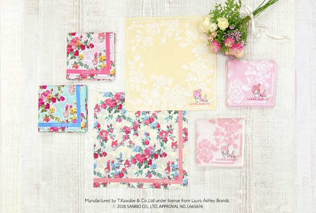 🎀【預訂】Laura Ashley x Sanrio 印花手帕 My Melody W
