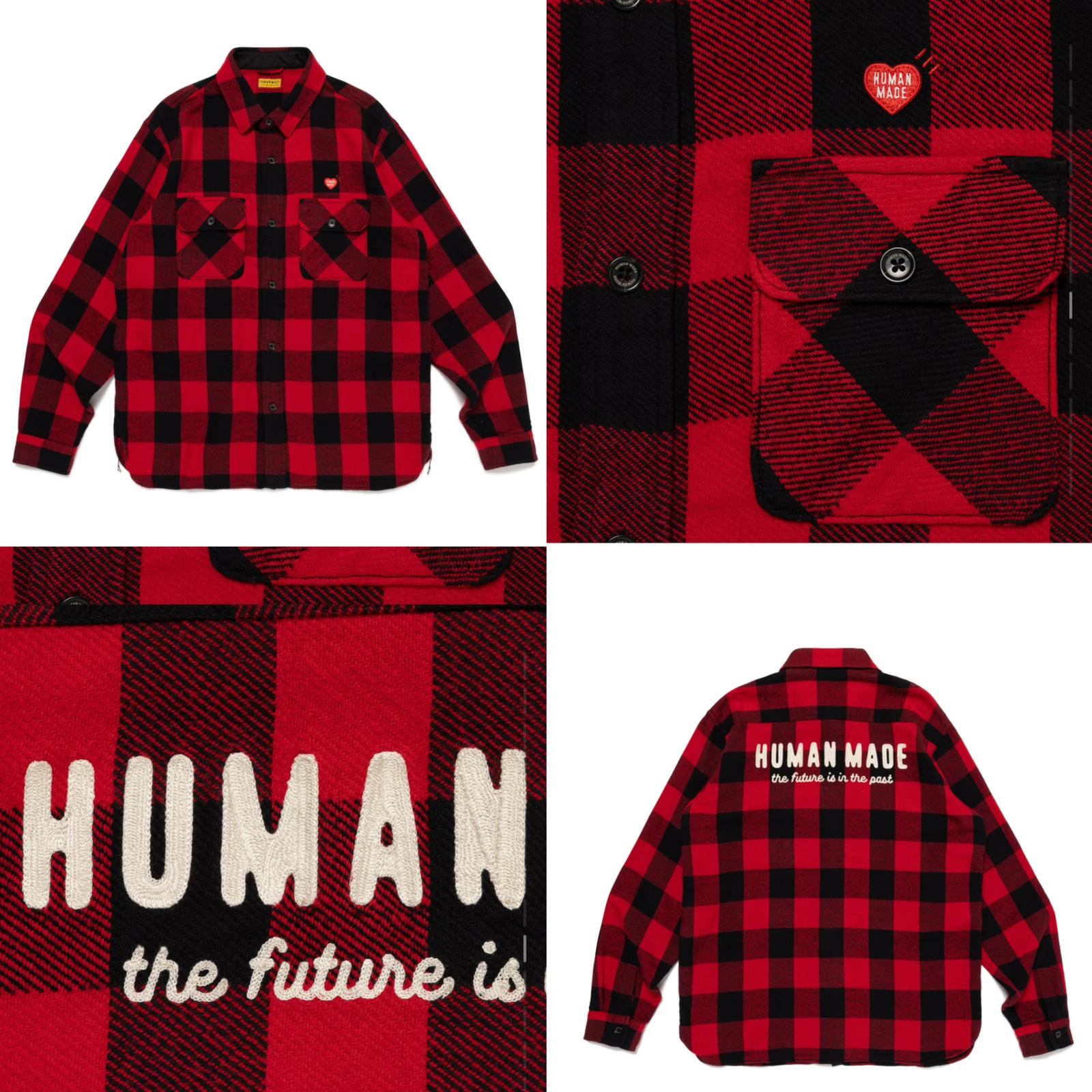 Human made 格紋shirt Beige /red Size s-2xl