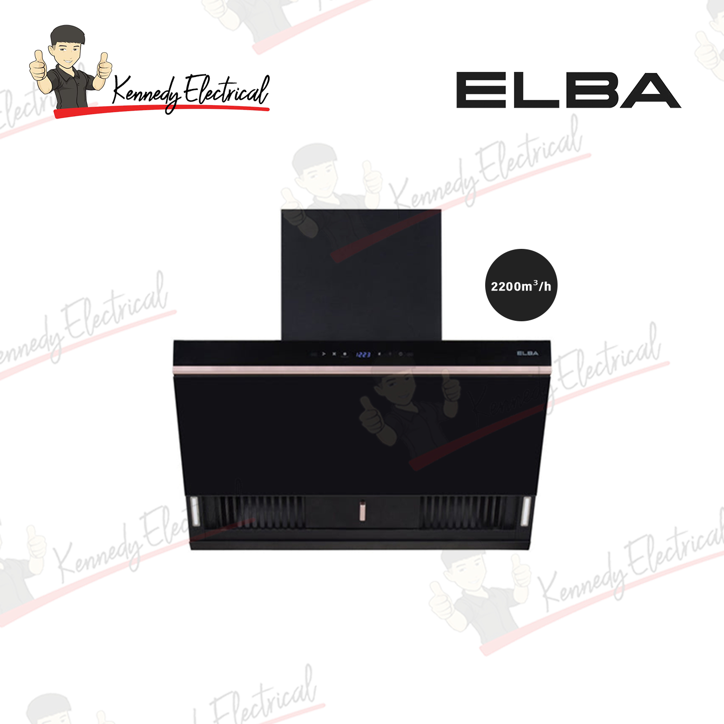 Elba 2200M3 Degisner Cooker Hood Built In Glass EH-Q9690DC(BK)