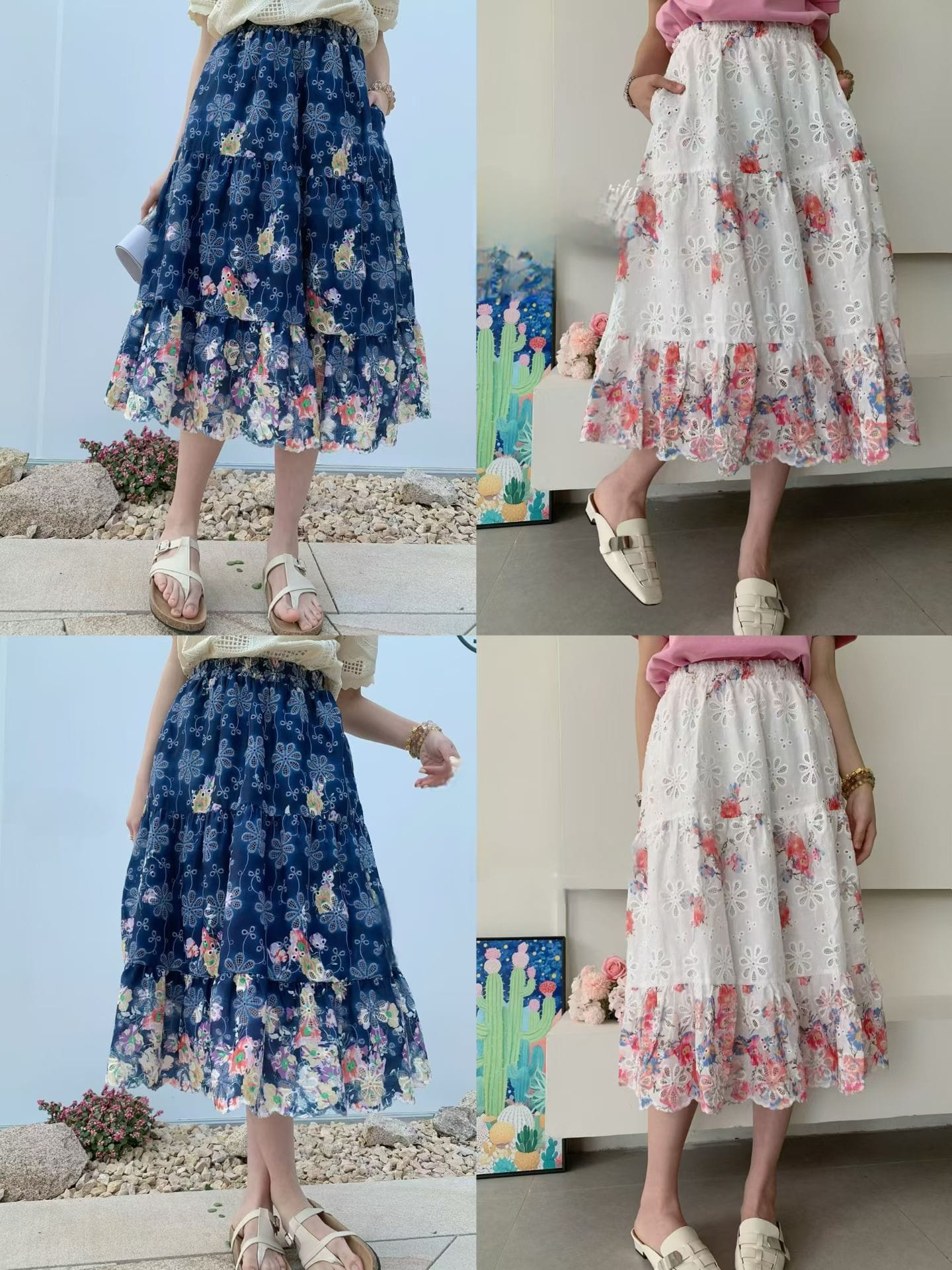 刺綉通花半截裙