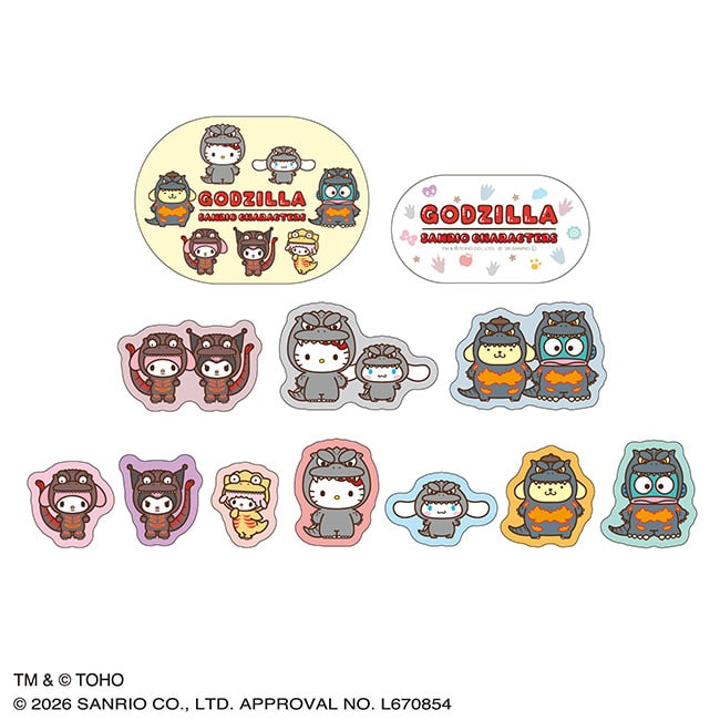 🎀【預訂】GODZILLA x SANRIO 貼紙套裝