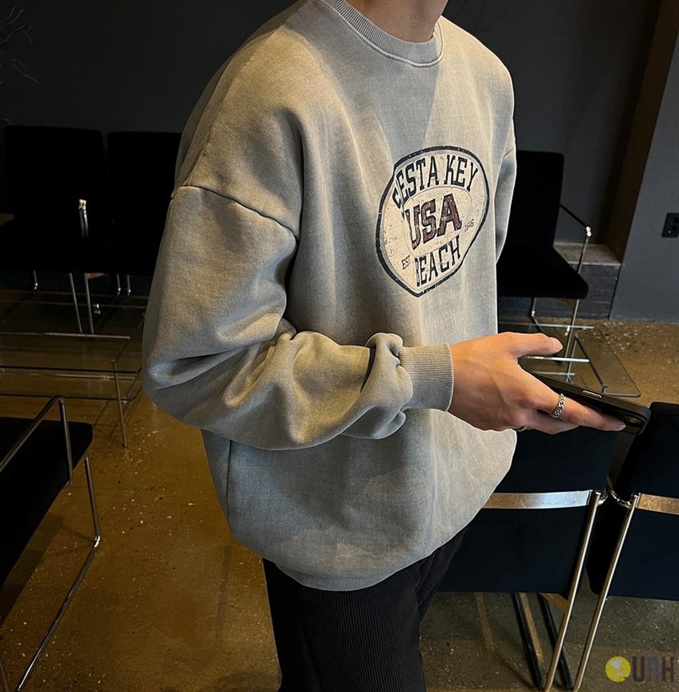 【100%保證韓國直送】USA重磅純棉復古染色Siesta立體印花衛衣 [4 color] RG165836