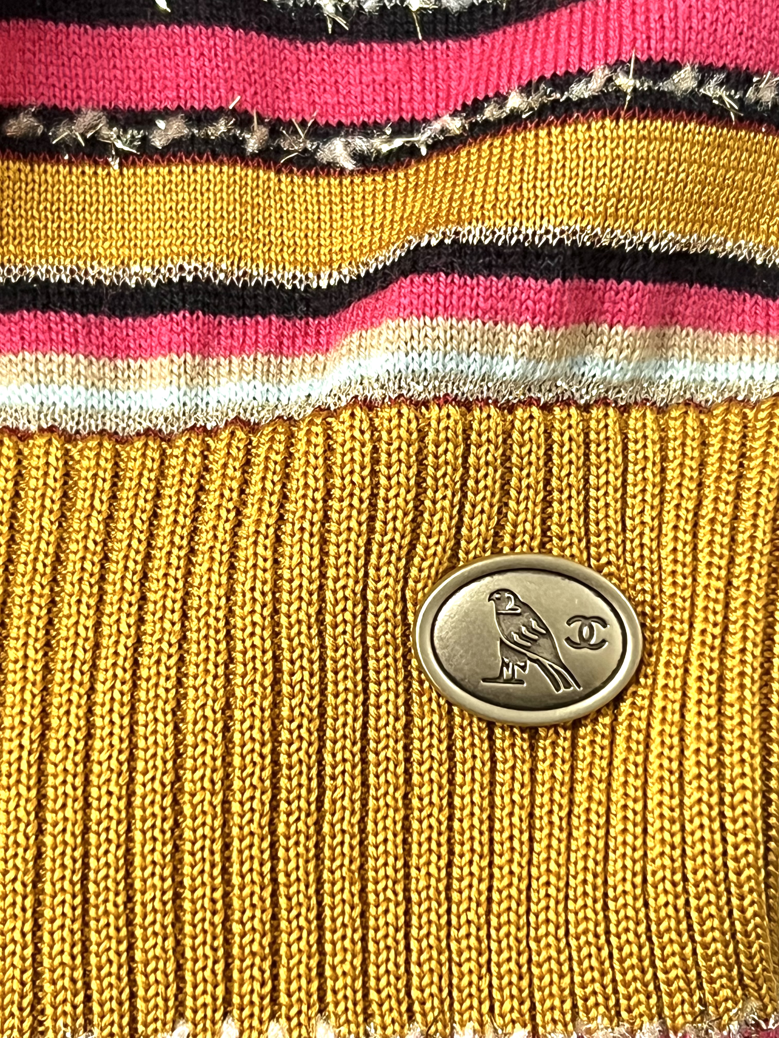 Pre-Owned CHANEL Striped Knit Mock Neck Sweater / Product Code: 26051906
