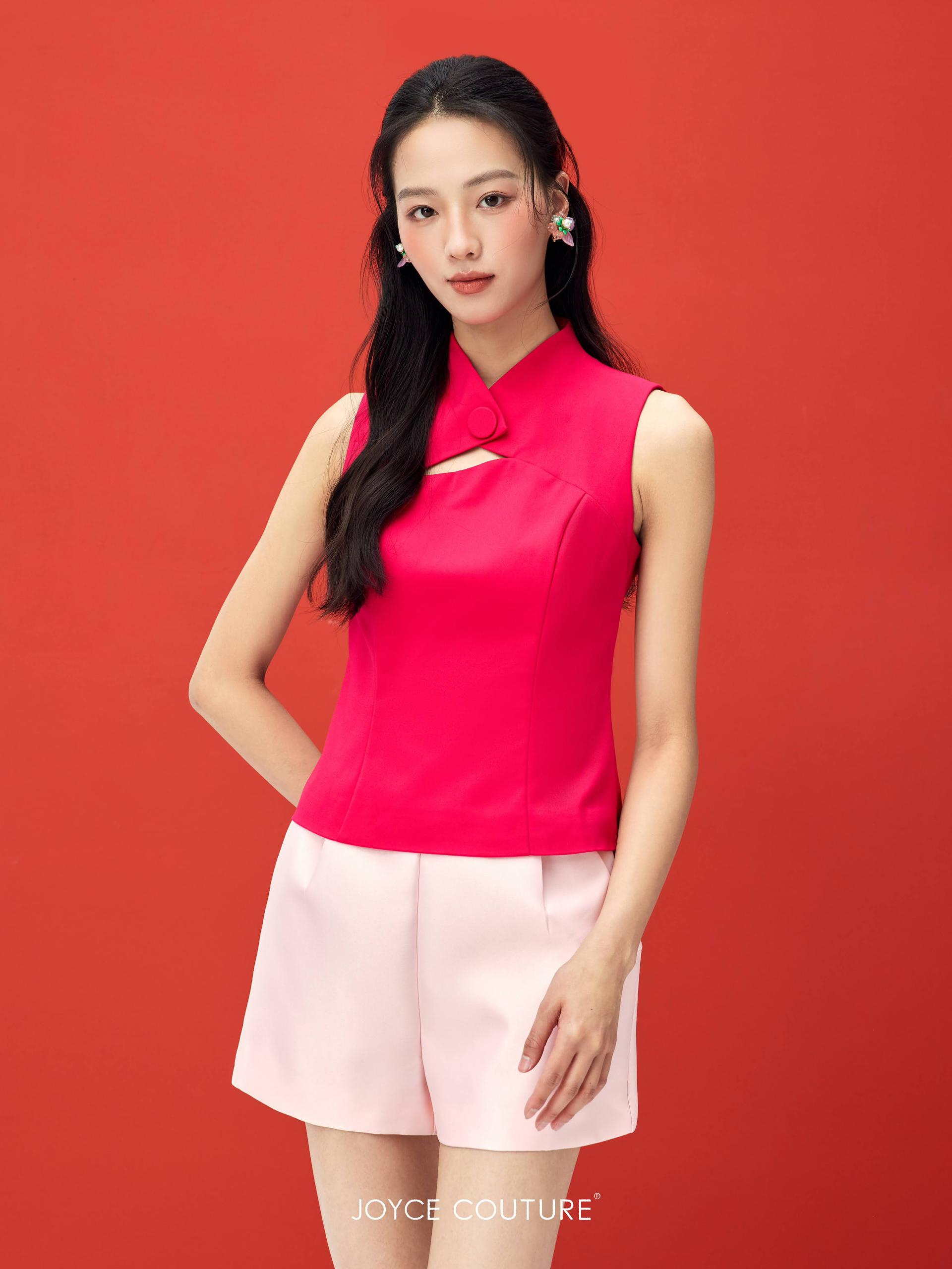 无袖前面露胸上衣 T0757