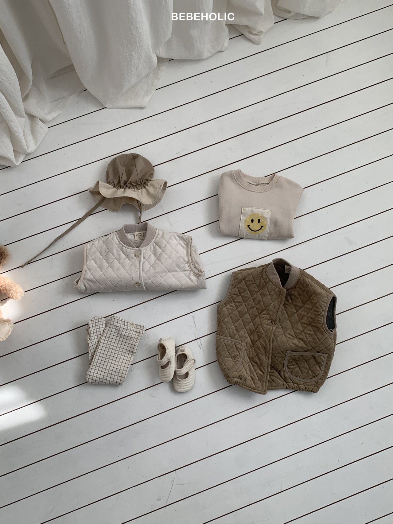 🌸預訂 韓國直送🌸🇰🇷BEBEHOLIC兩色口袋絎縫背心外套