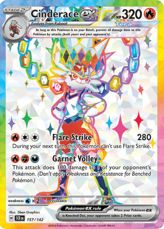 Pokemon TCG  Stellar Crown - Cinderace EX-157/142