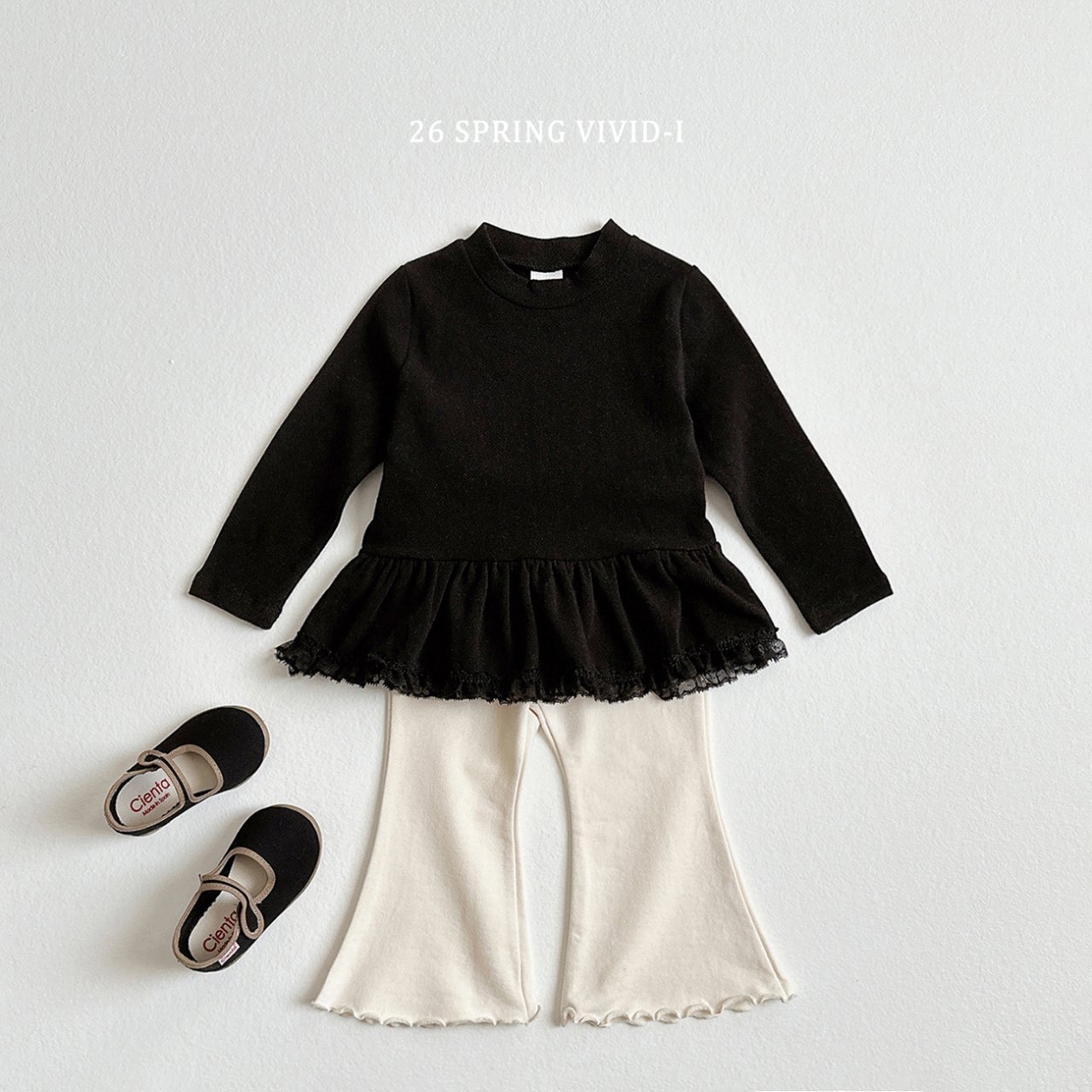 🌸預訂 韓國直送🌸🇰🇷VIVIDI三色蕾絲花邊裙擺長袖上衣