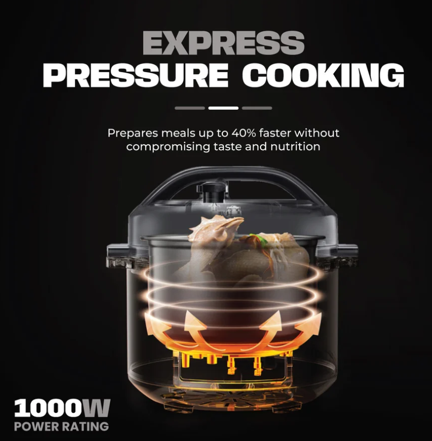 Russell Taylors Electric Pressure Cooker 17 Preset Programs Stainless Steel Pot (6L) PC6