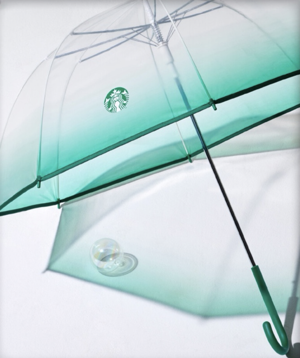 夏季海洋系列｜ 韓國 Starbucks 星巴克 透明漸層 圓頂直長傘 3 款選｜Dome Umbrella