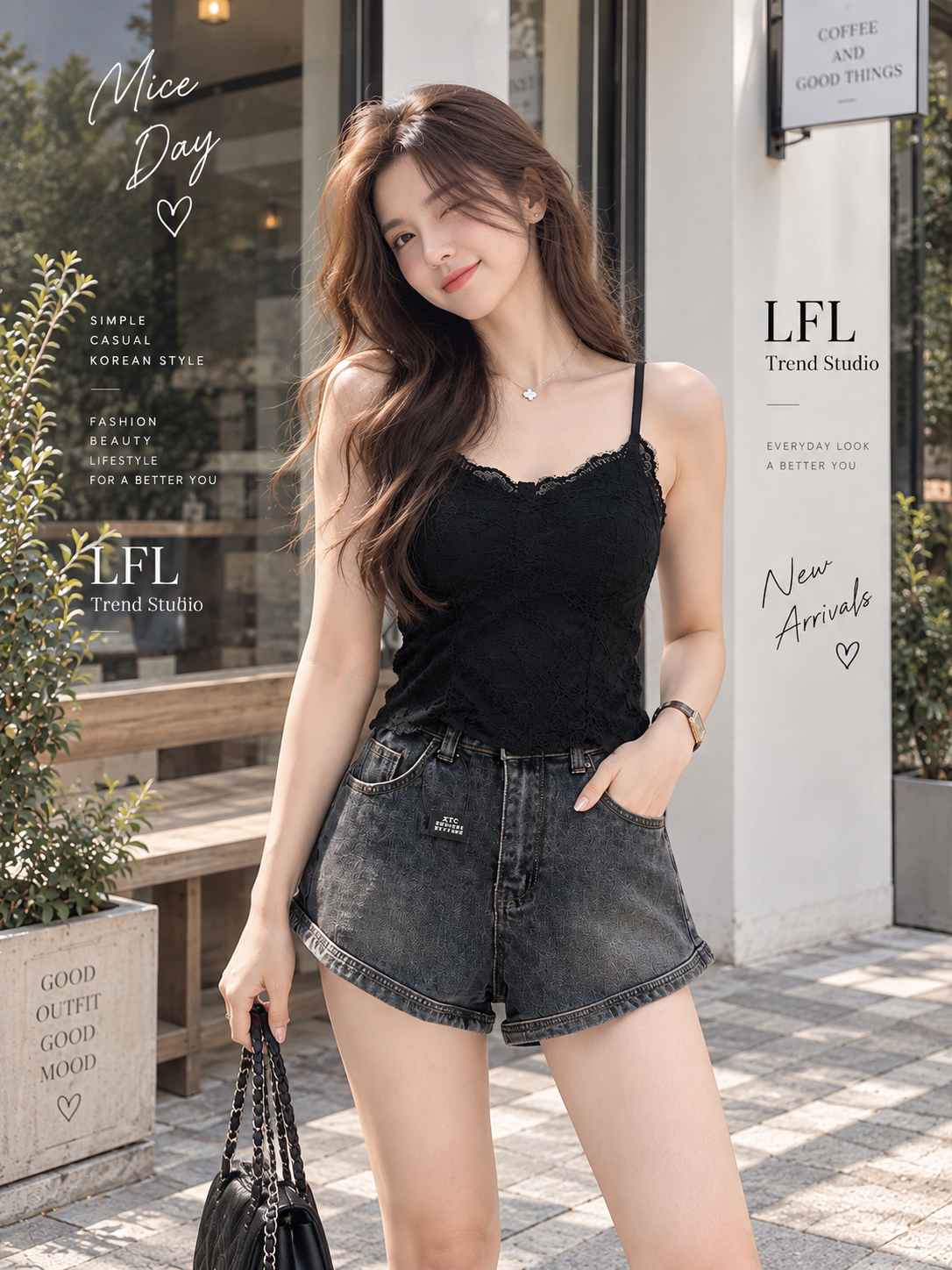 7207 法式格子睫毛蕾丝吊带