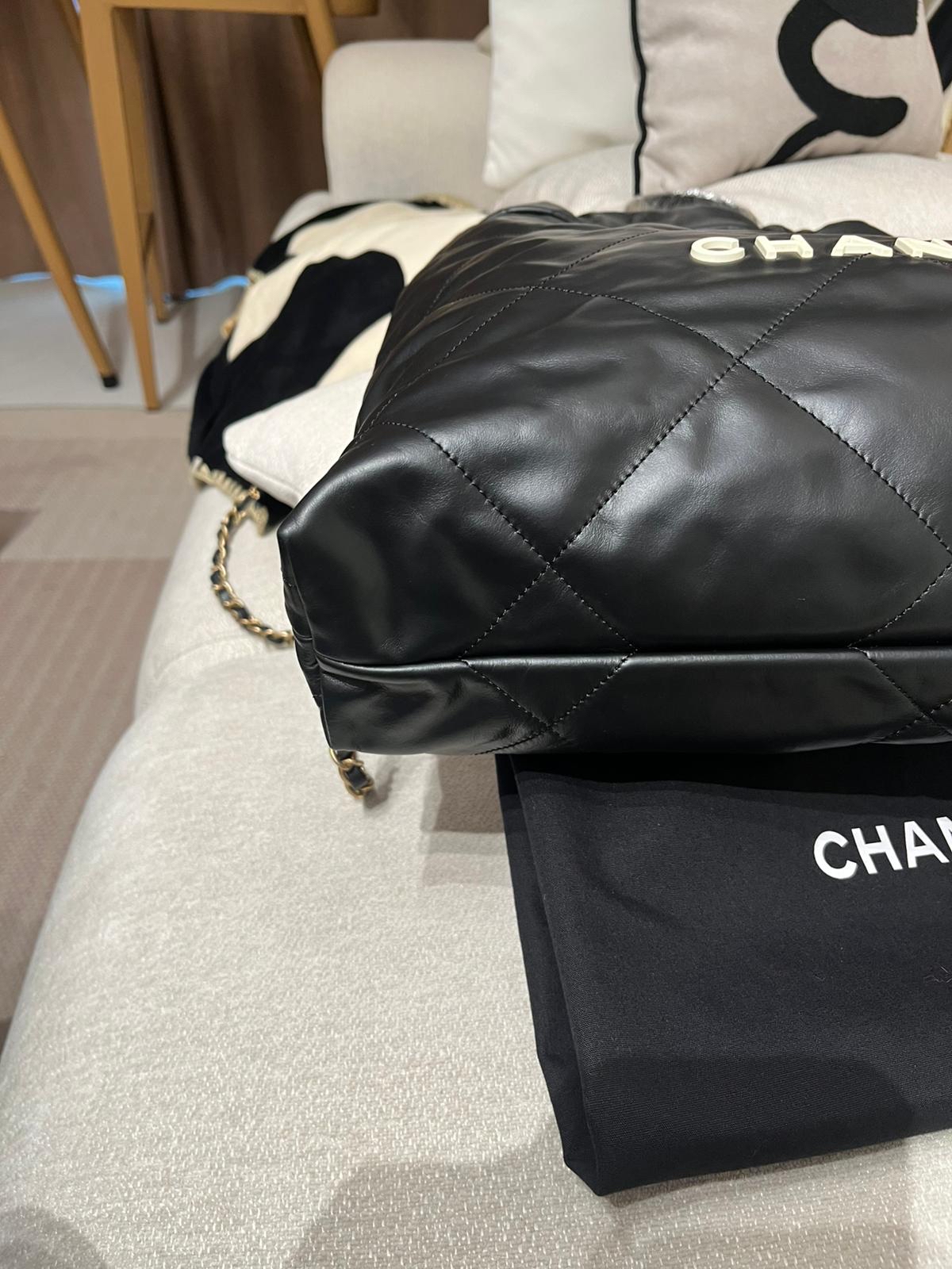 Chanel 22 backpack Large 黑色牛皮 100%Authentic ,98%new ✅晶片✅塵袋