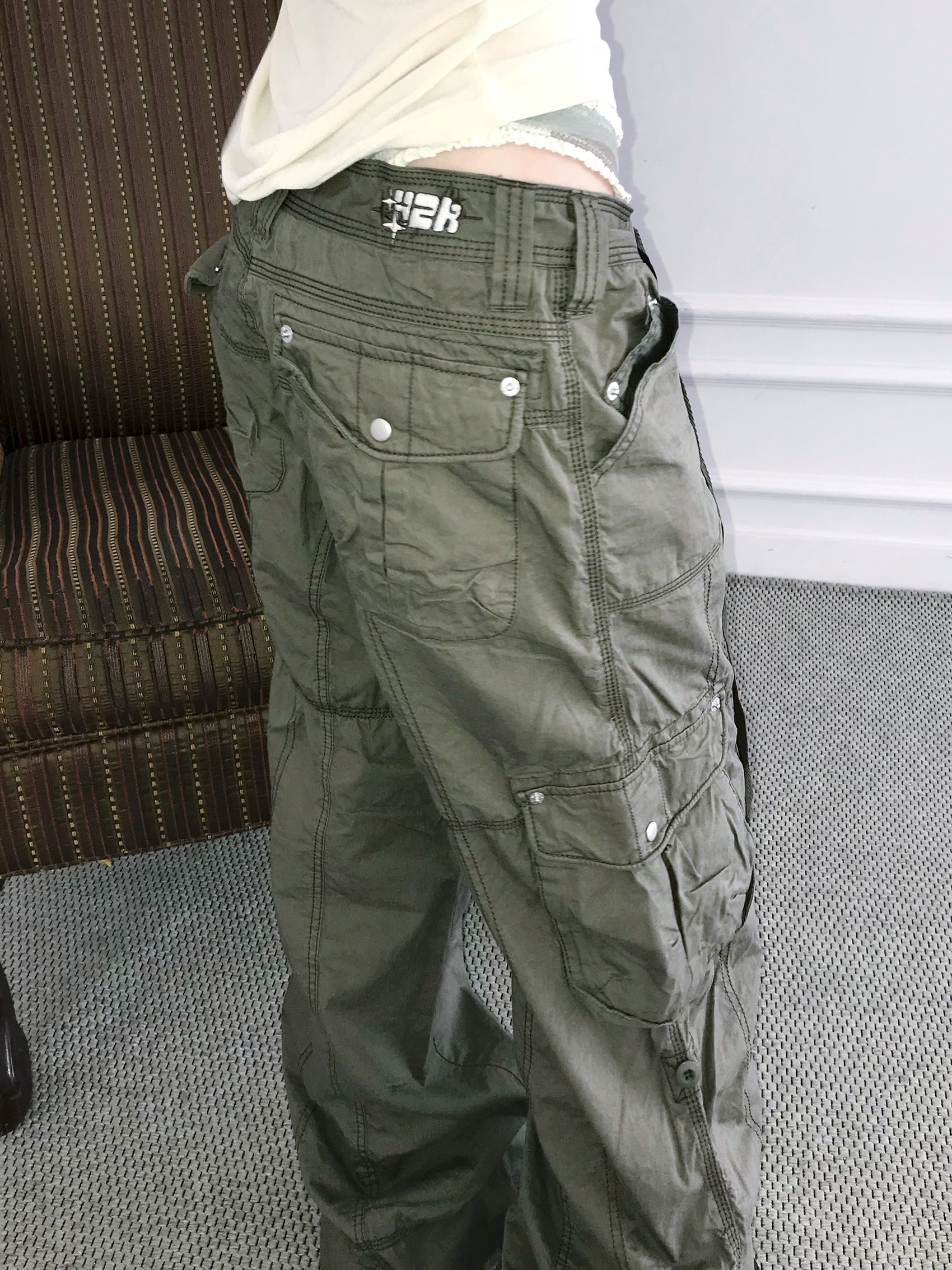Retro Low-Rise Loose Cargo Pants