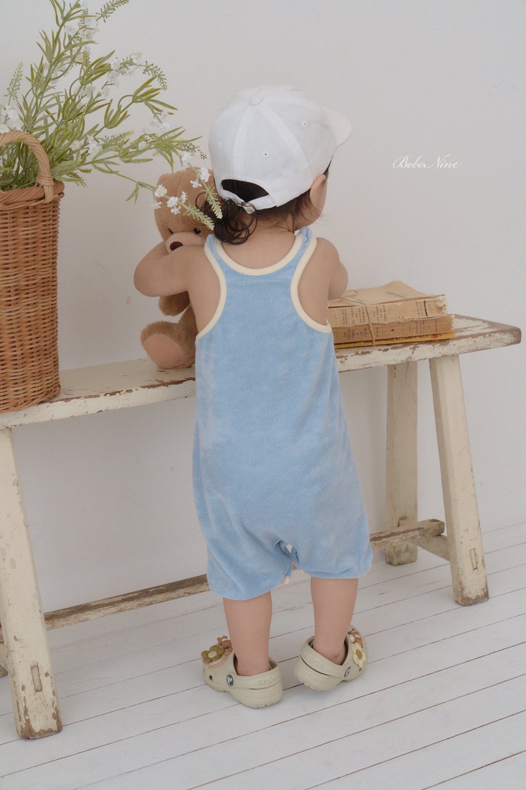 ☀️預訂 韓國直送☀️🇰🇷Bebenine四色字母印花毛巾布滾邊背心連身服