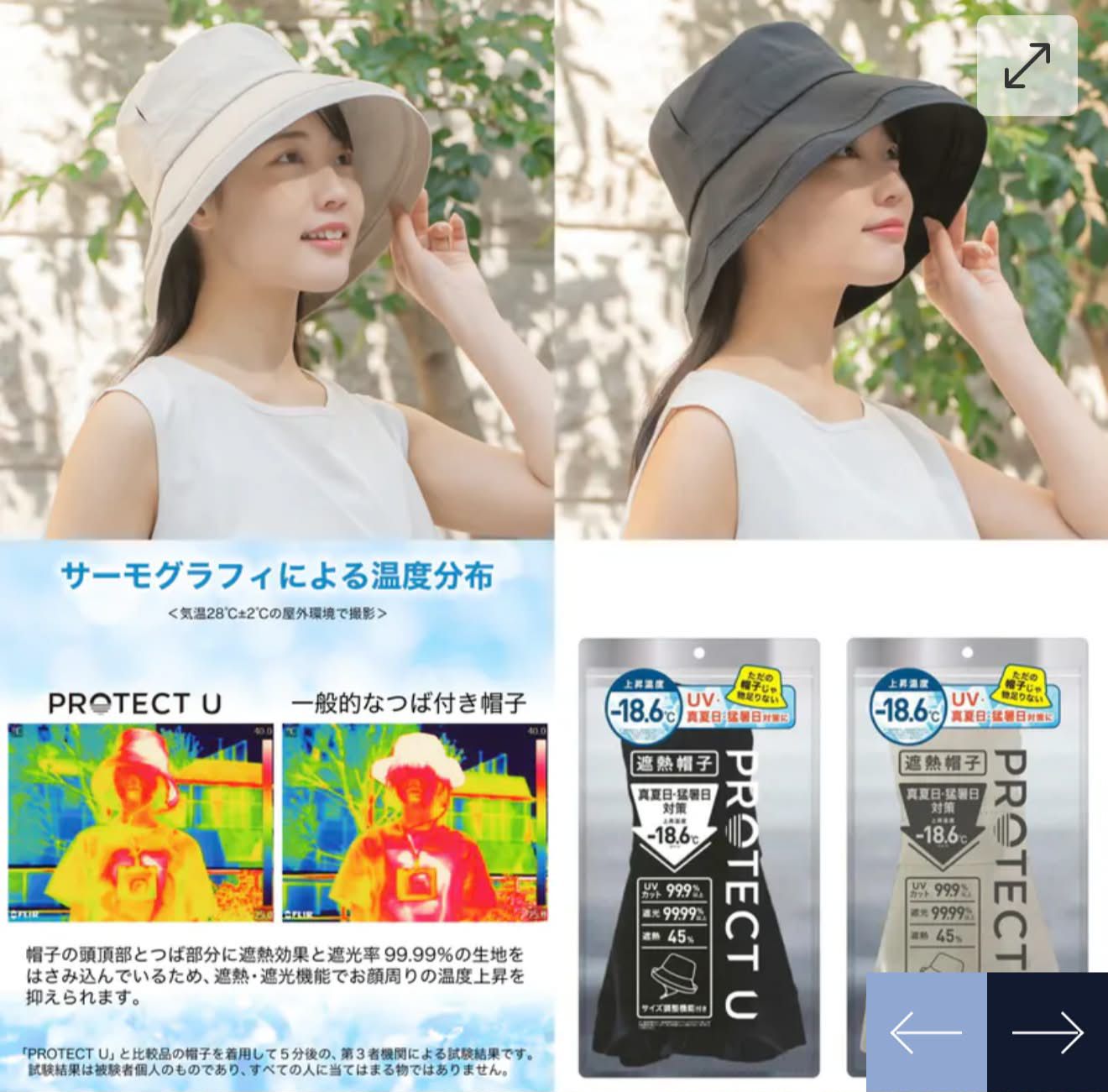 Protect U 防UV 99.99% / 降溫-18.6度防晒帽