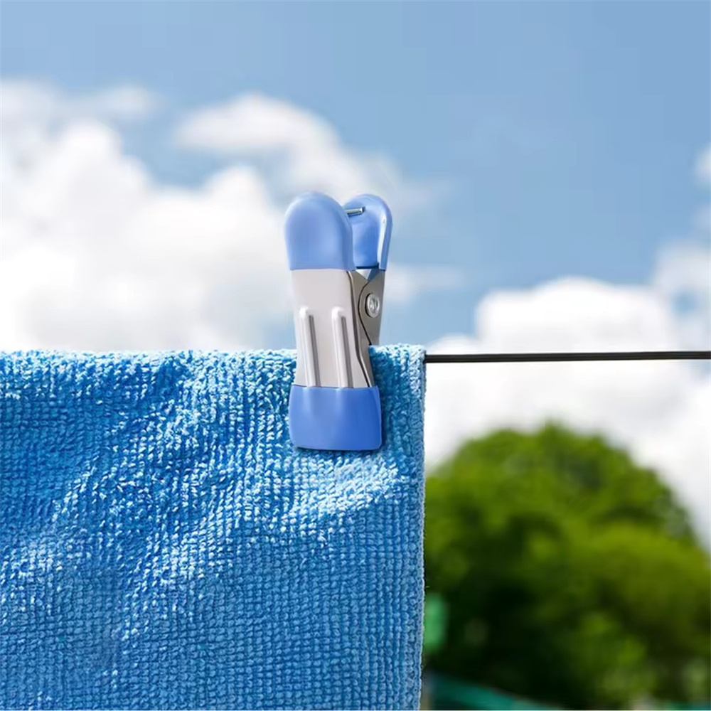 20x 不鏽鋼雙色曬衣夾 雙頭浸膠【不帶扣】 粉/藍/綠/黑/紅5色各4個混裝 UB0259