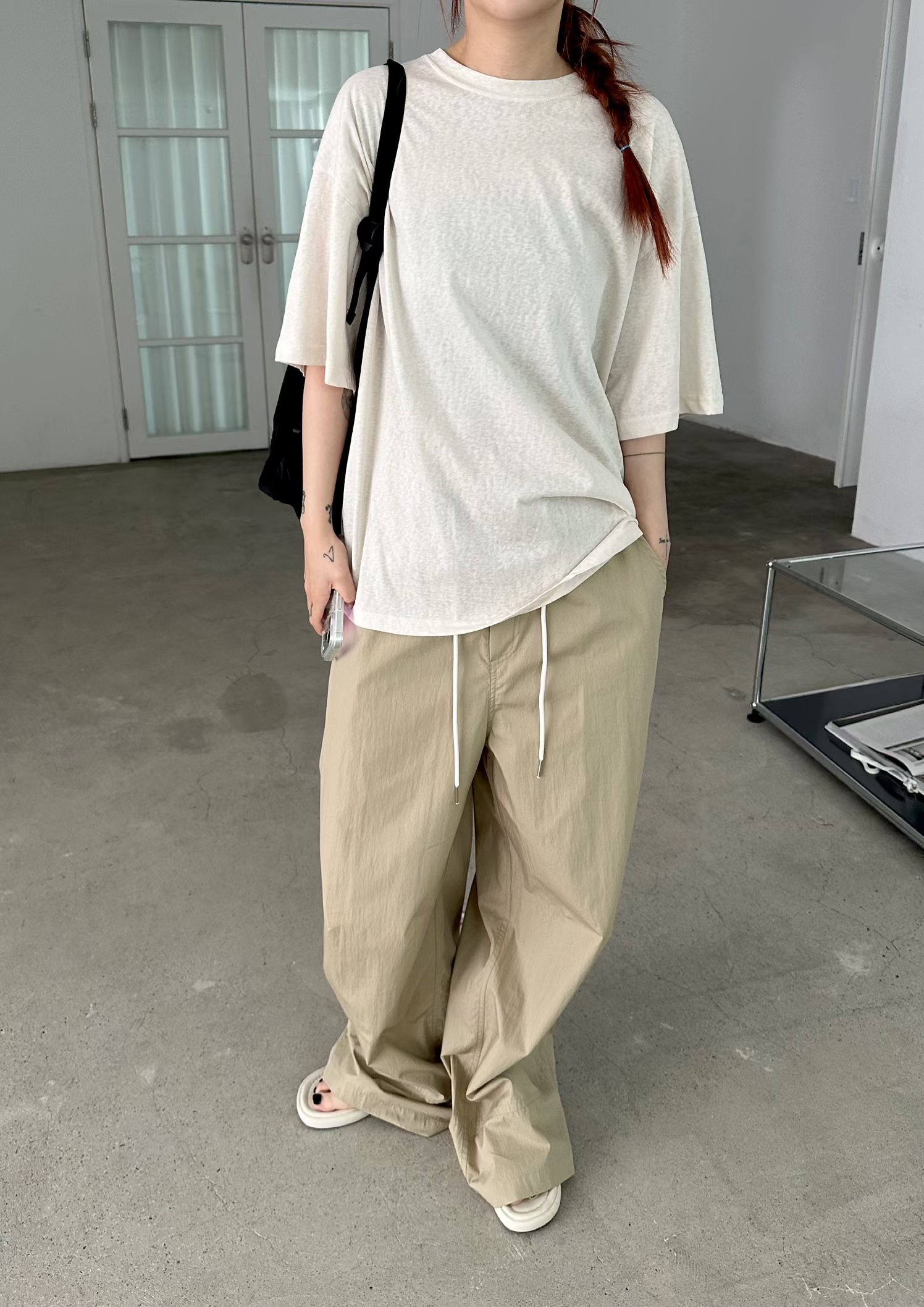221444 淨色長Tee