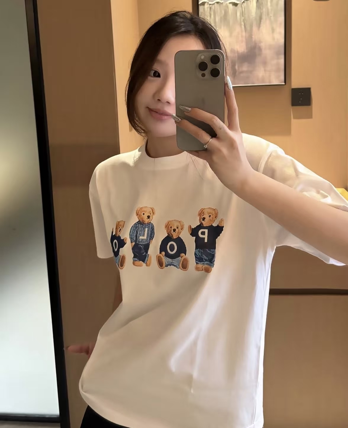 0685 PL 四隻小熊字母刺繡 Tee