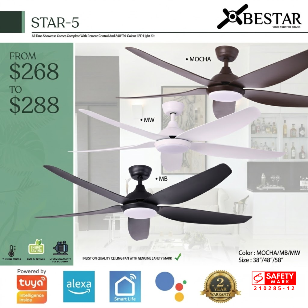 Bestar Star-5 Ceiling Fan ARR