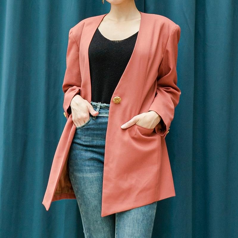 C.a. 1980s Coral One Button Blazer (MT1606-42)