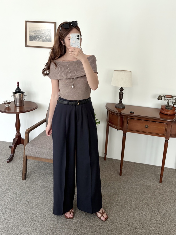 [輕薄!] Summer Timeless Rayon Pants (Navy)