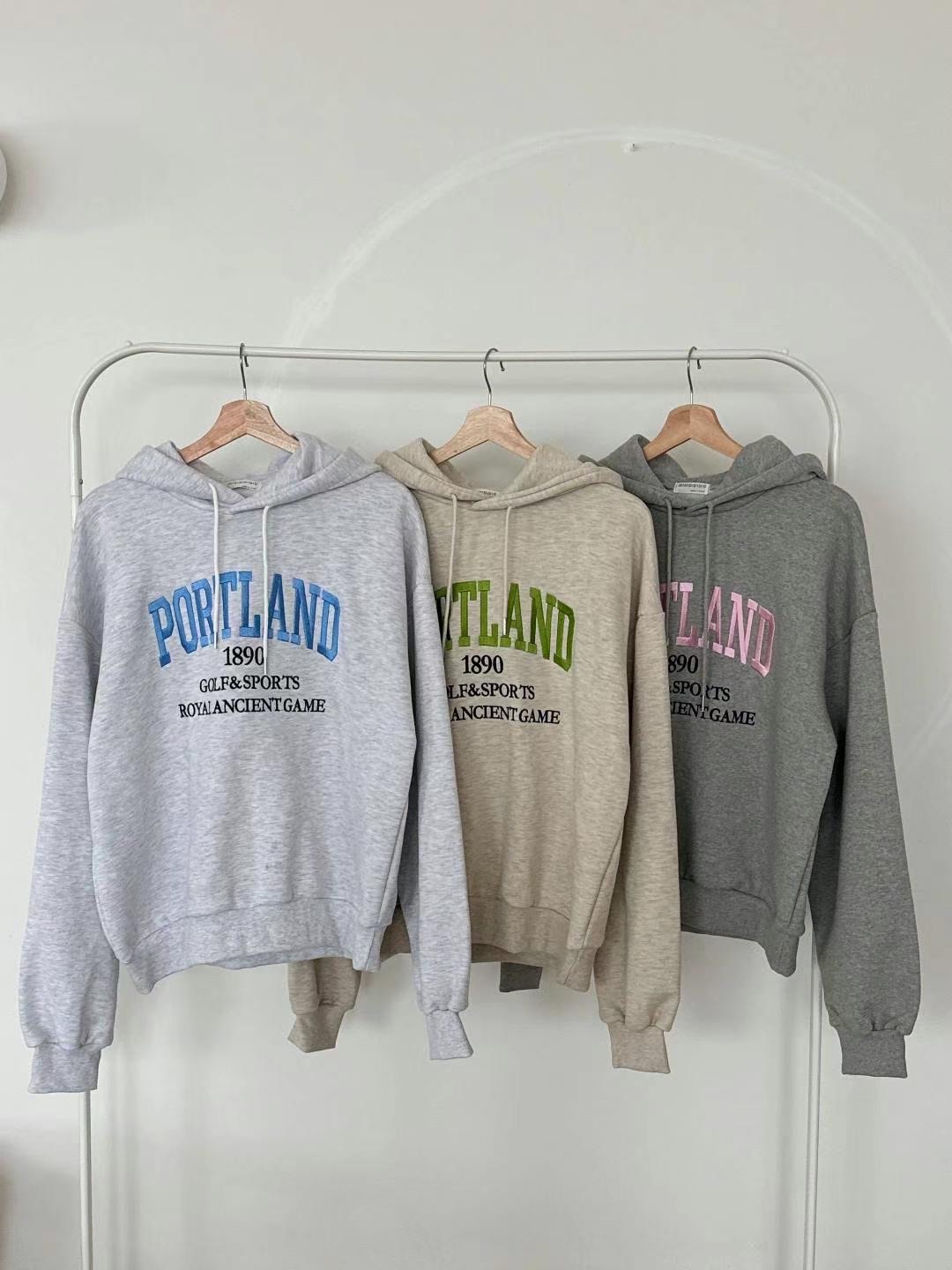 韓國高質刺繡字母衛衣 連帽