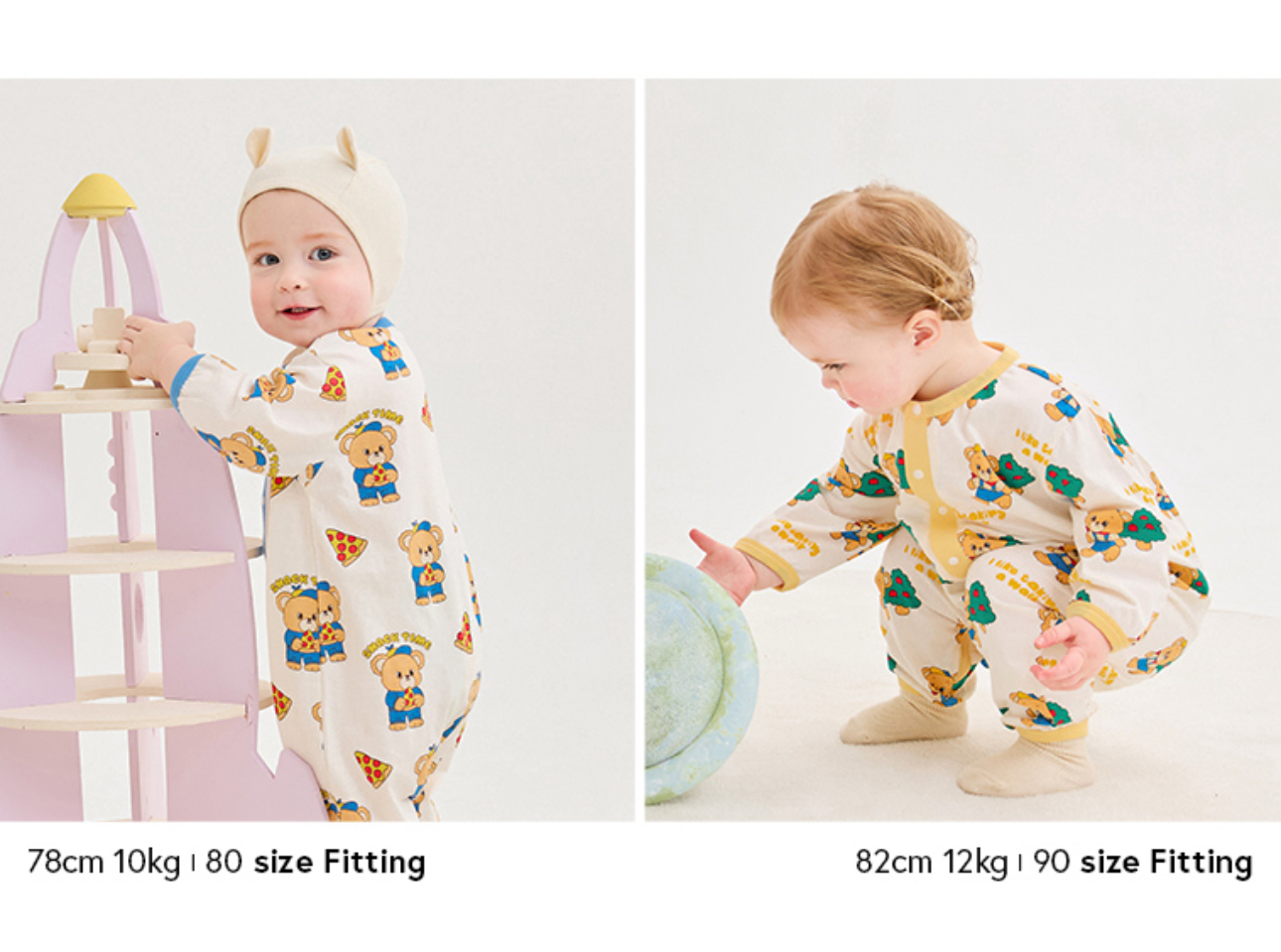 🌸預訂 韓國直送🌸🇰🇷Milk Baby兩色小熊滿印長袖連身服