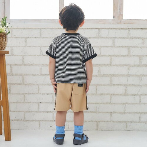 🆕【⭐訂購⭐】🇯🇵日本直送🌀小熊刺繡貼布 拼色綑邊袖 條紋短袖Tee［3款選］🌀 [ELDA-0279][260530]