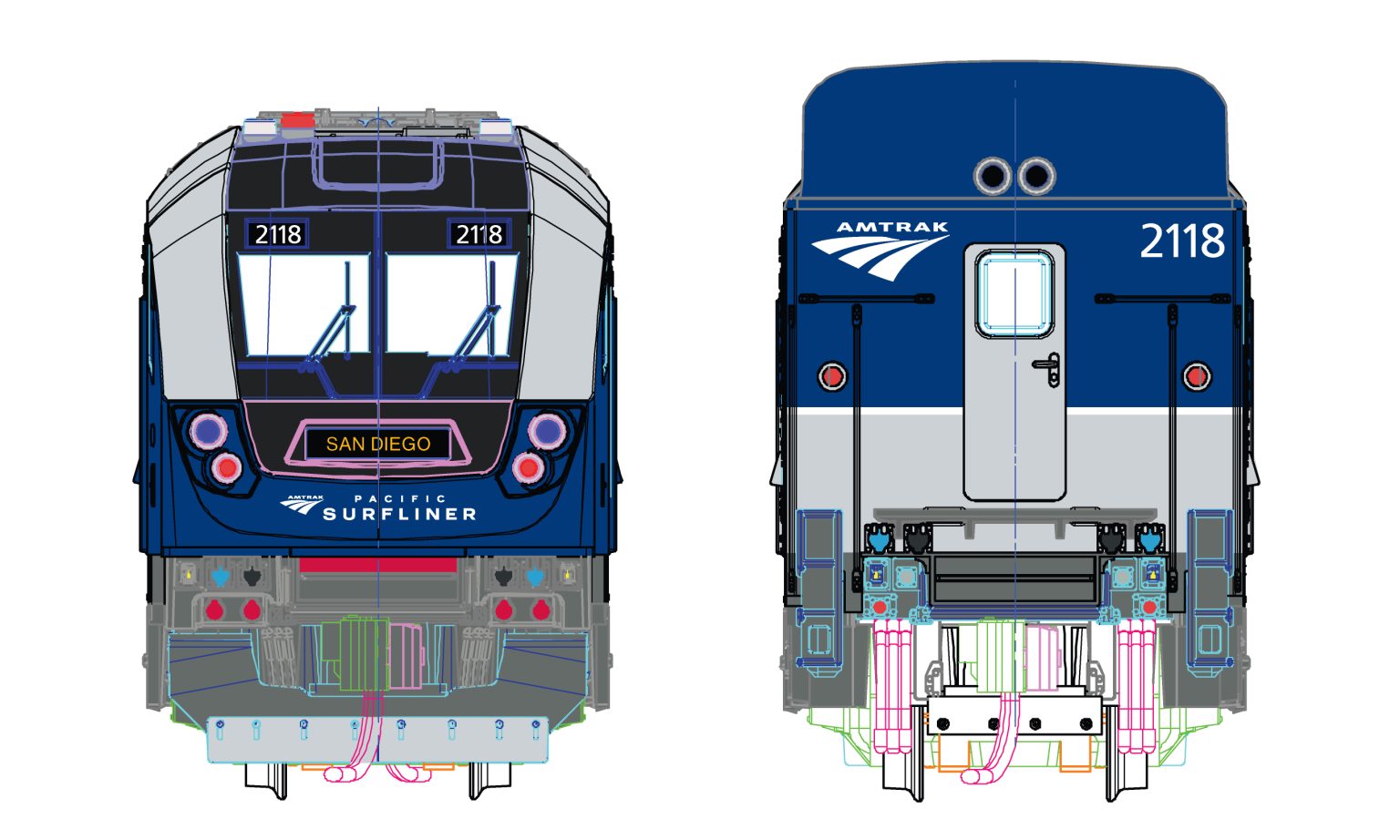 Kato 10-9001，SC44 Charger Amtrak Pacific Surfliner 動力火車頭加三客車卡套 DCC 數碼版本
