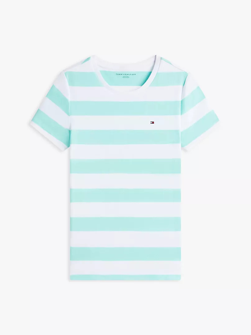 Tommy 女款間條圓領T恤