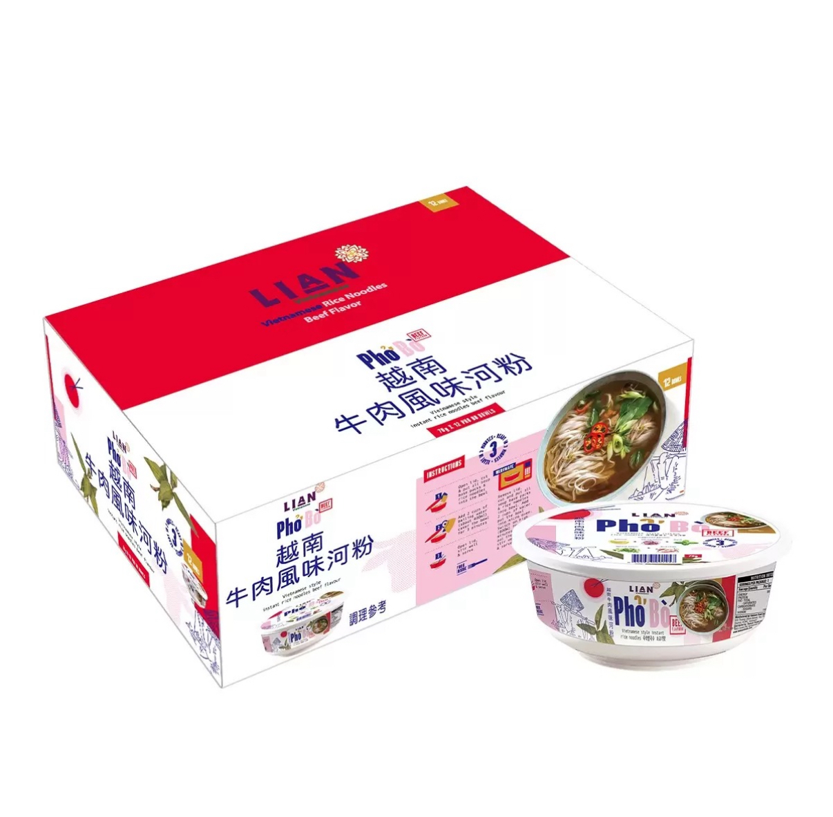 台灣Costco Lian Pho Bo 即食牛肉河粉(1箱12碗)