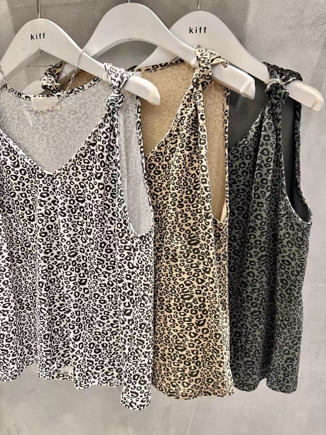 🇰🇷K5585 cotton小豹紋打結背心