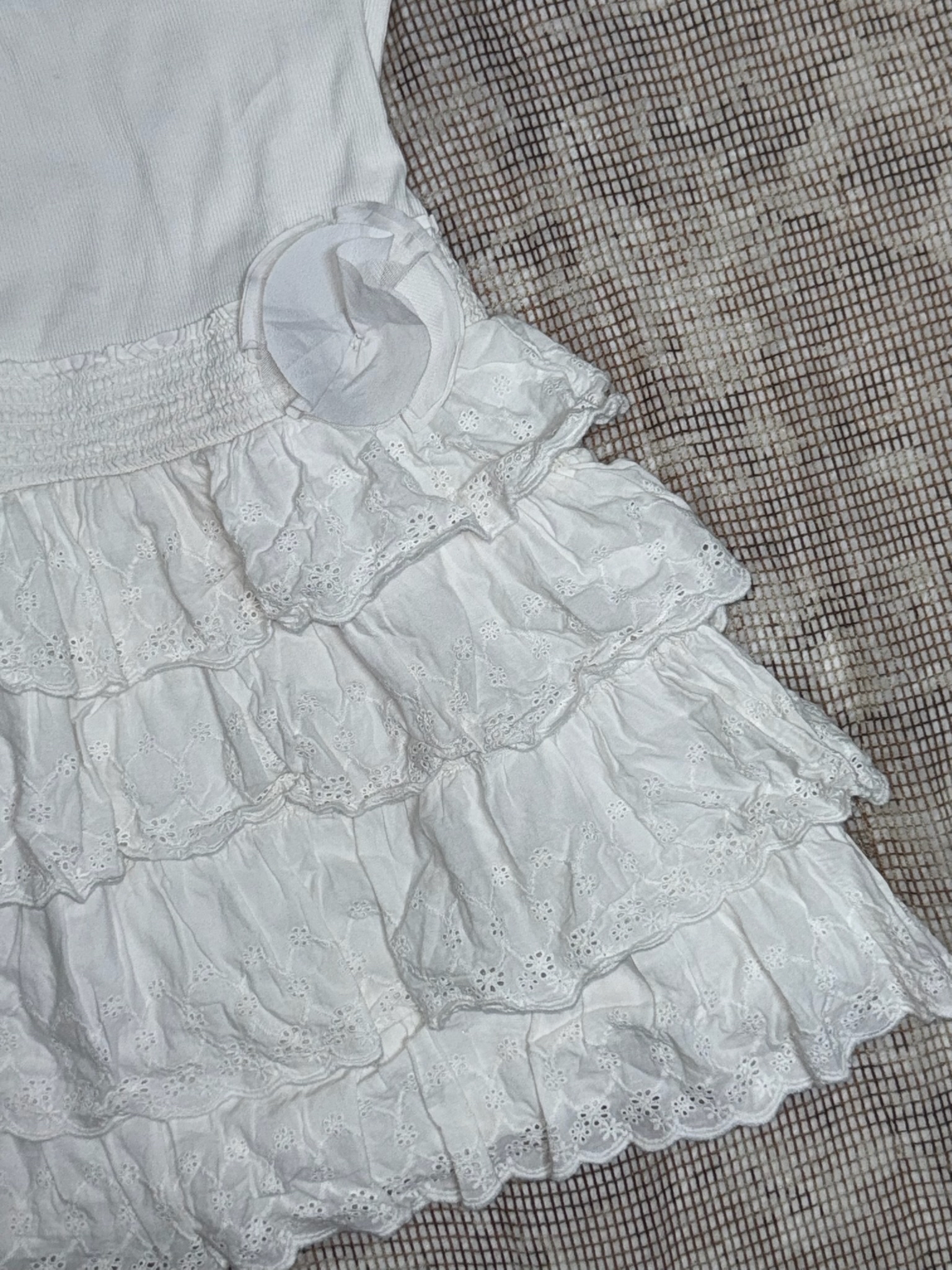 Monochrome Gingham Lace Layered 2top