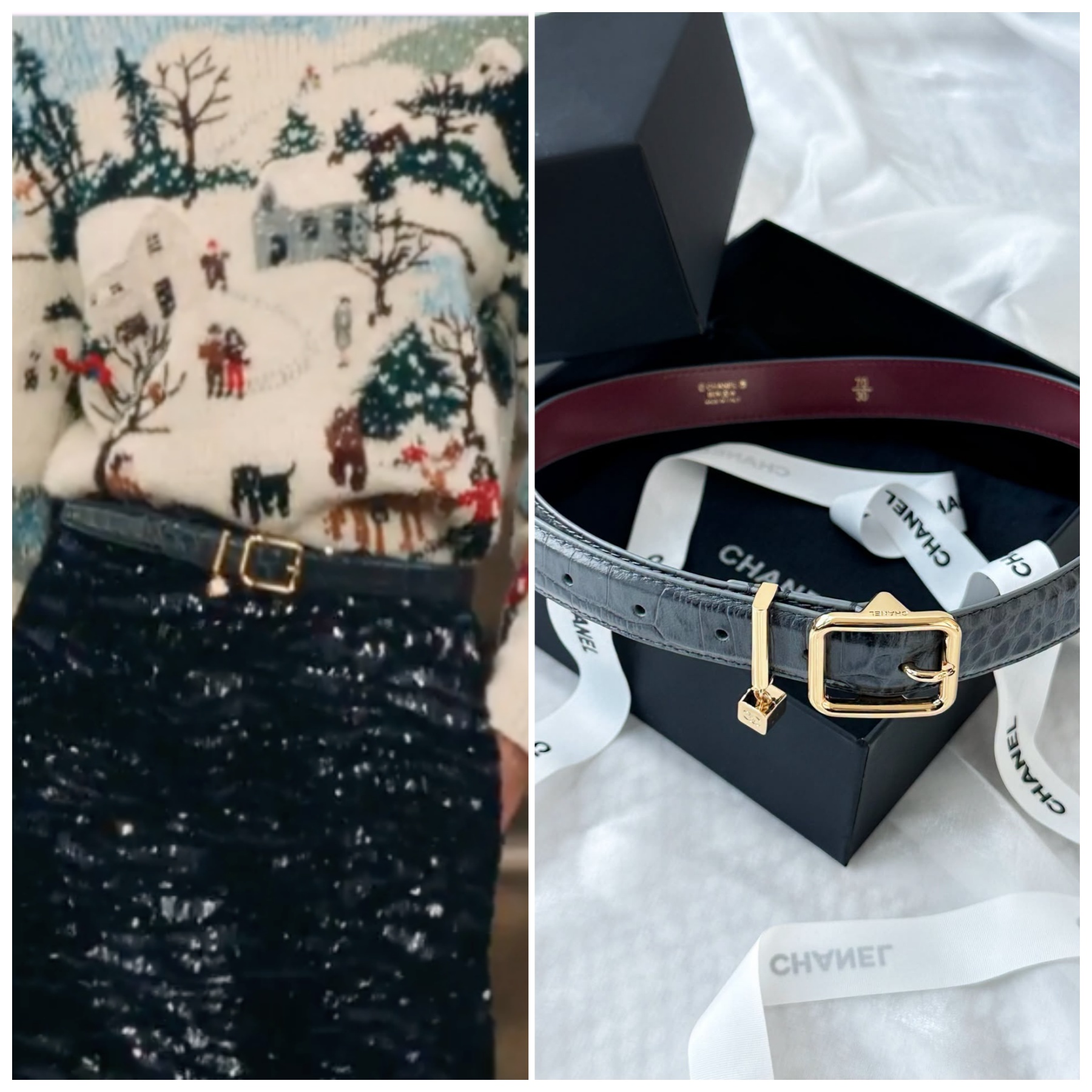 [原單] Chanel 26Leather belt 鳄魚紋皮帶 連全套包裝