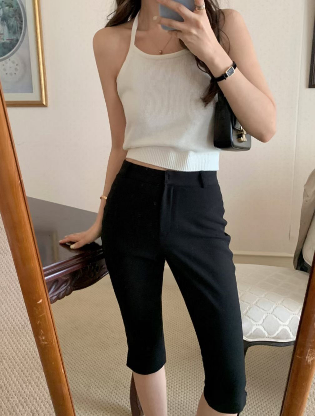 New in 小開叉西裝挺料Capri Pants *Special price*