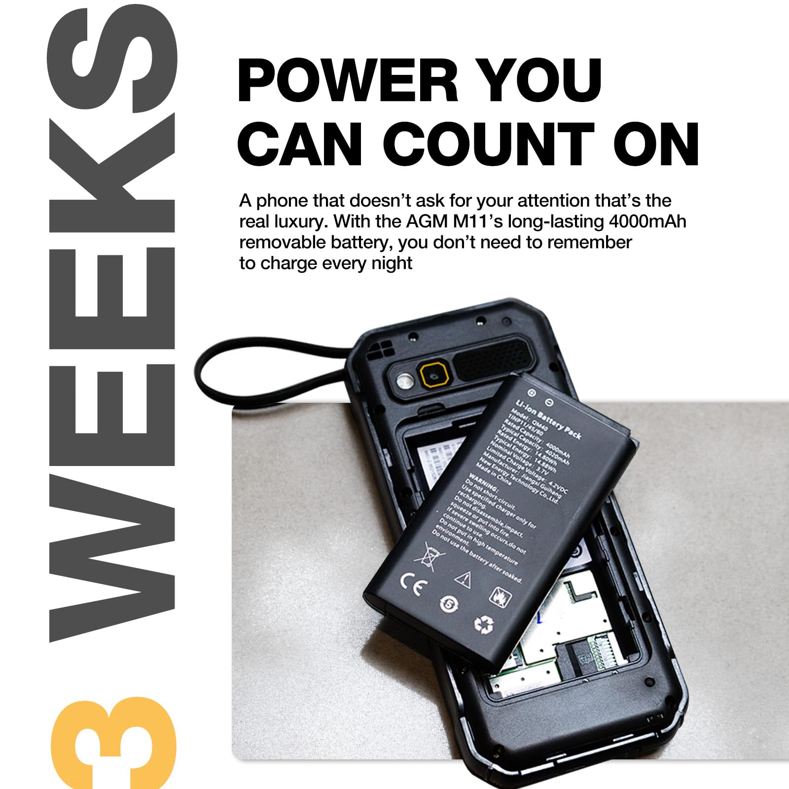AGM M11 | 4G | 三防手機 | 功能手機 | 2.8" | 4,000mAh | 反向充電