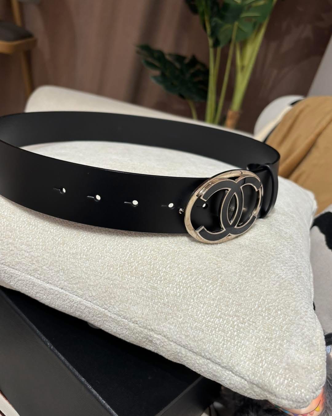 Chanel belt 黑色牛皮CC logo皮帶85cm 100%Authentic,98%new✅盒