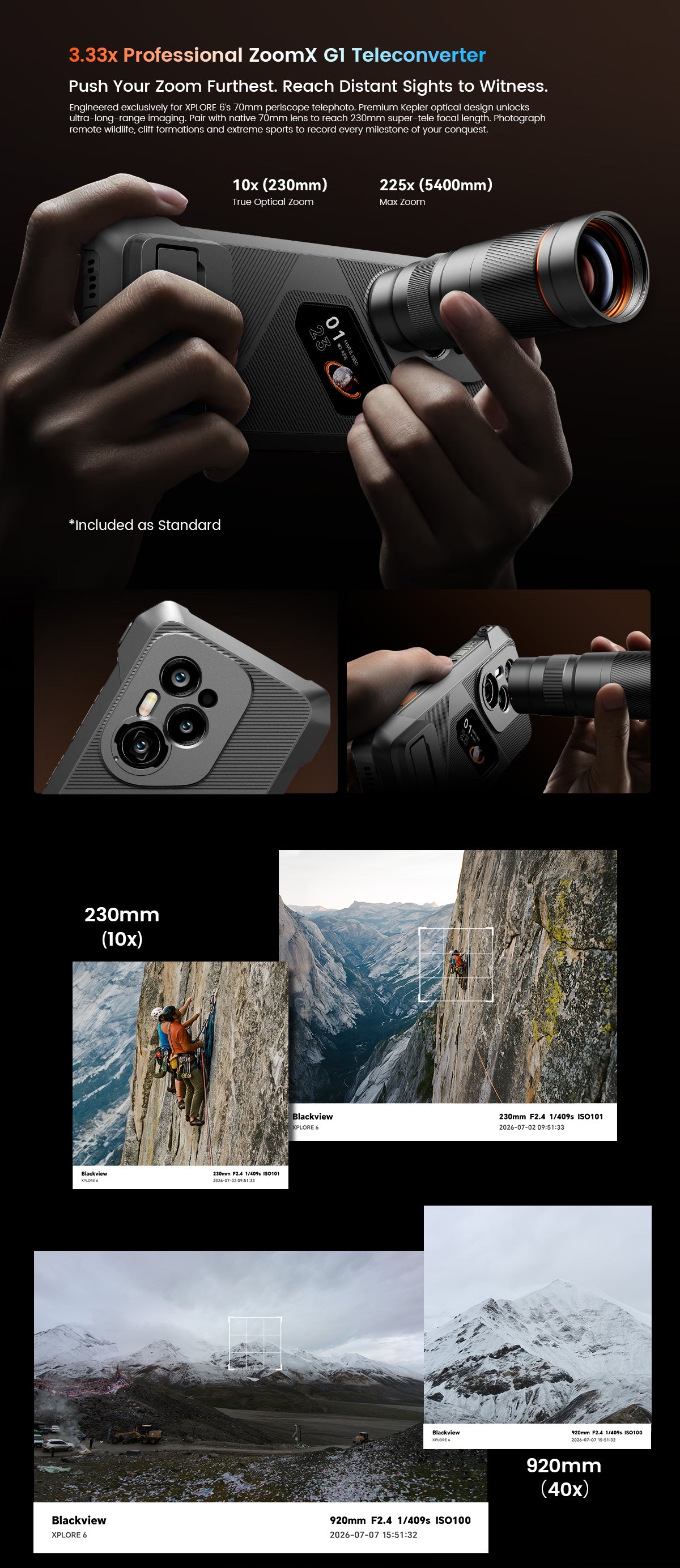 Blackview Xplore 6 | 5G | 三防手機 | 潛望式長焦鏡頭 | 附送增距鏡 | Dimensity 9400+ | 12,000mAh | 120W