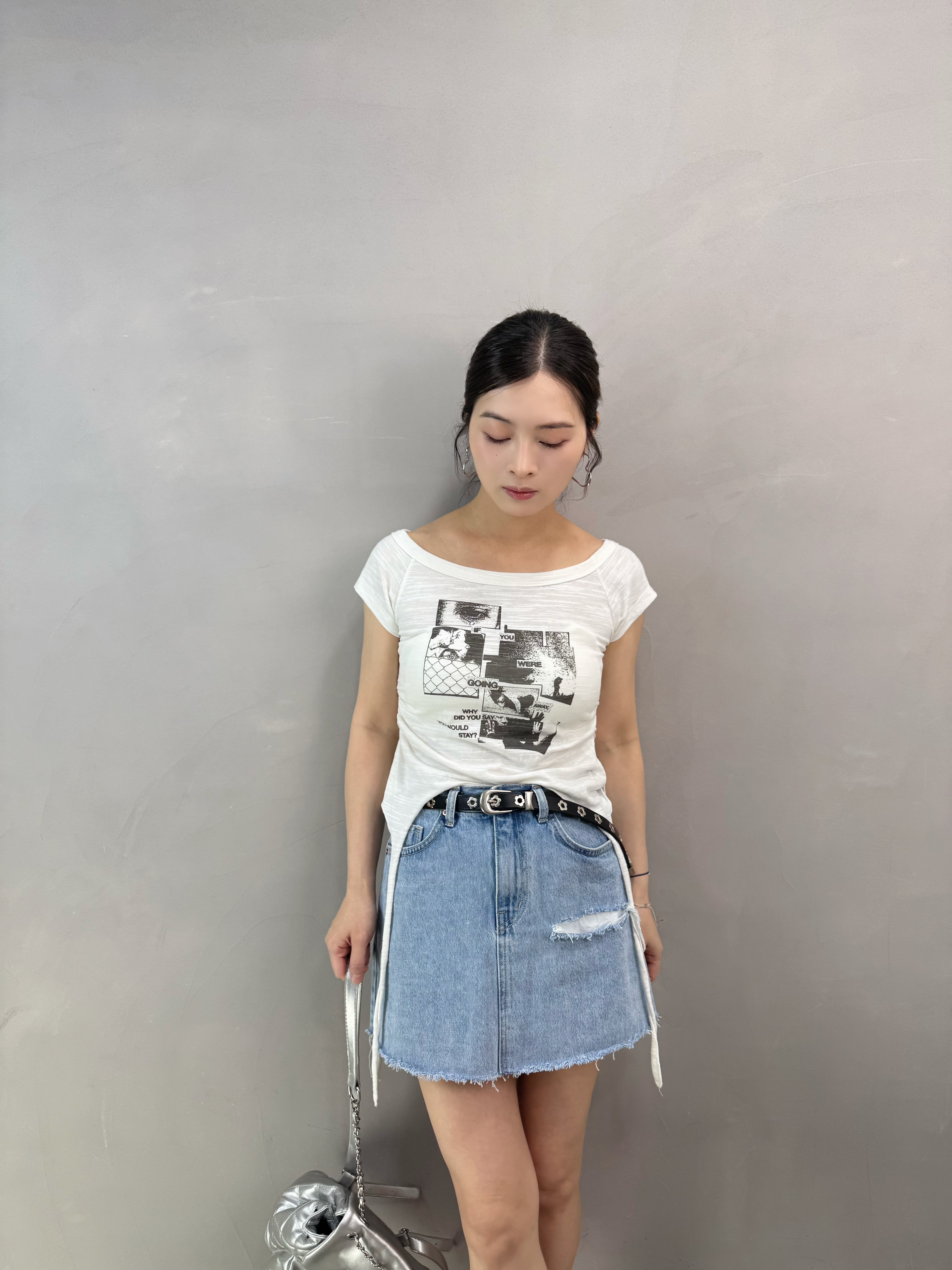 U76 設計感print Tee
