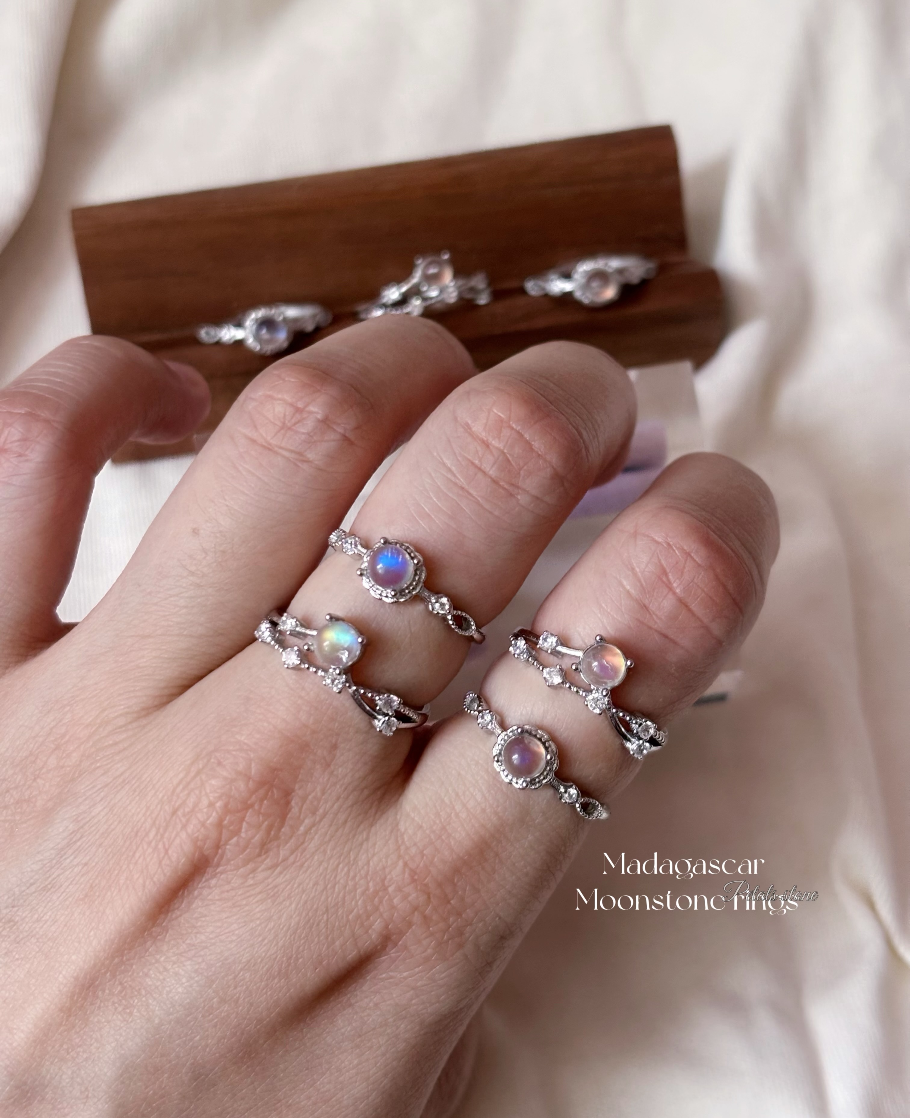 🌙Madagascar Moonstone Ring｜馬島月亮石戒指💍