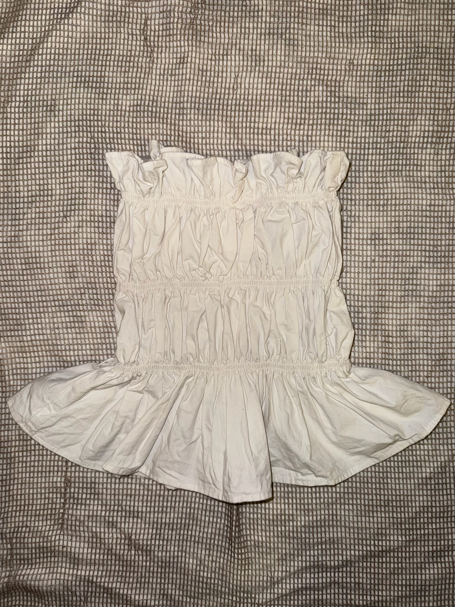 Smocked Button-Down Tube Top