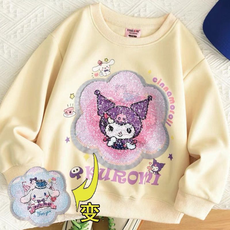 中大童/親子/$75件。2件起$65件。✨💖 Sanrio 變身亮片衛衣 💖✨一掃即變圖案！！玩到停唔到手 🤩🫶