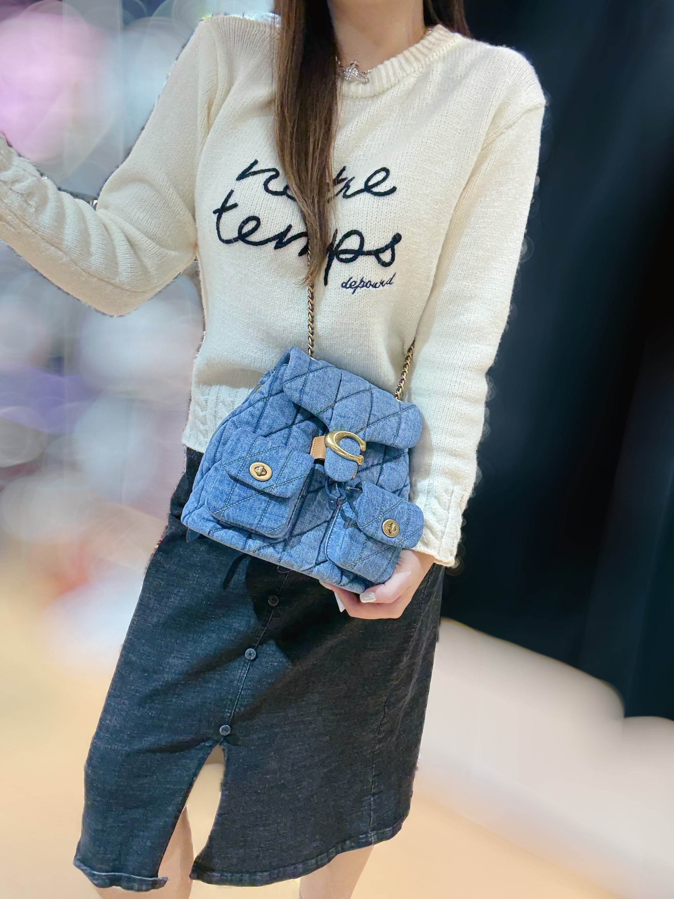 Coach Tabby denim backpack 