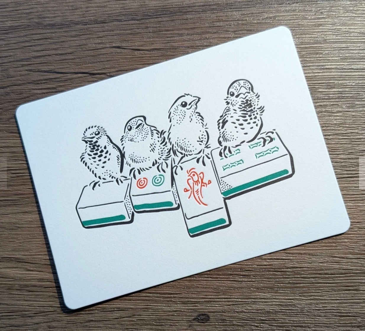DITTO DITTO Michal Bačak - mahjong letterpress postcard