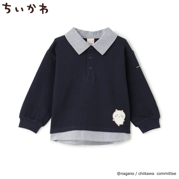 🇯🇵預訂 日本直送🇯🇵 Petit Main x Chiikawa系列兩色人物刺繡貼花企領長袖上衣