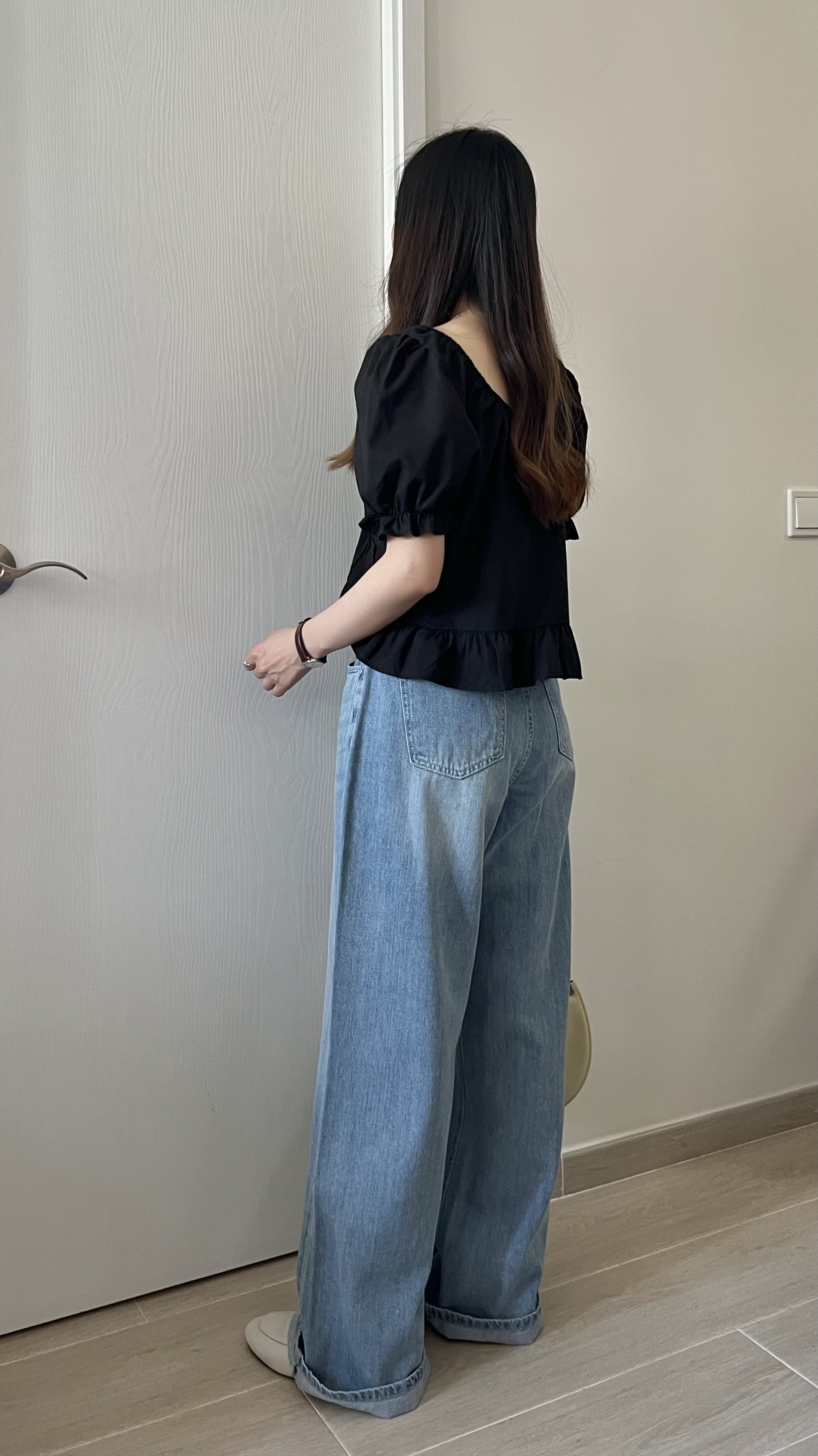 公主膊花邊短袖blouse