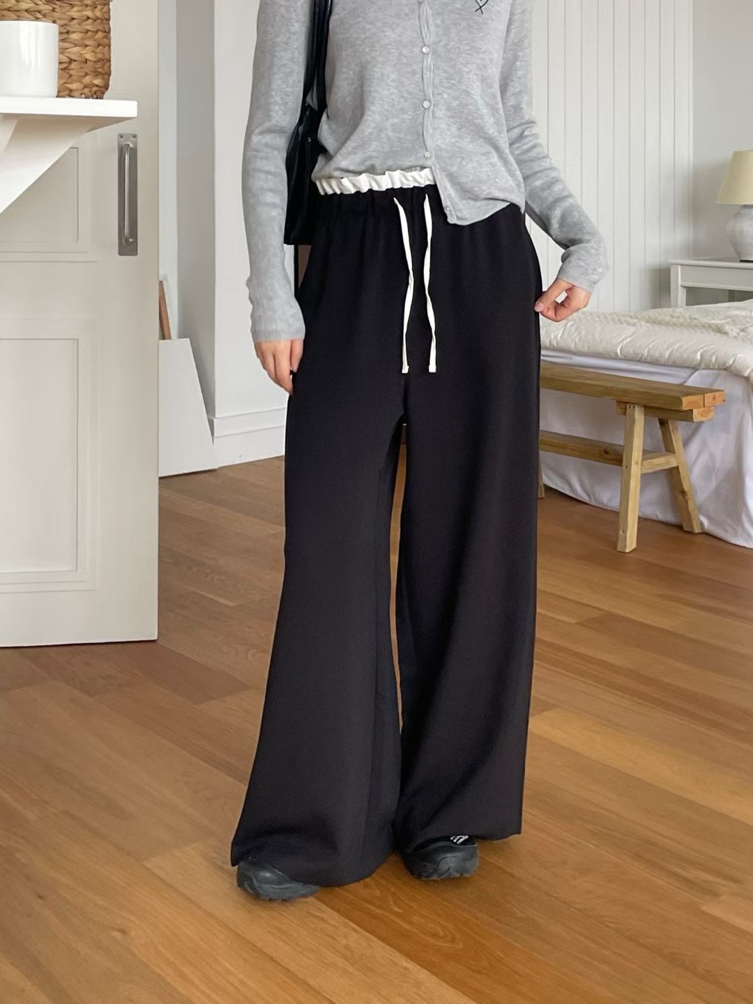 BOT02_09 撞色褲頭闊褲 (2色)