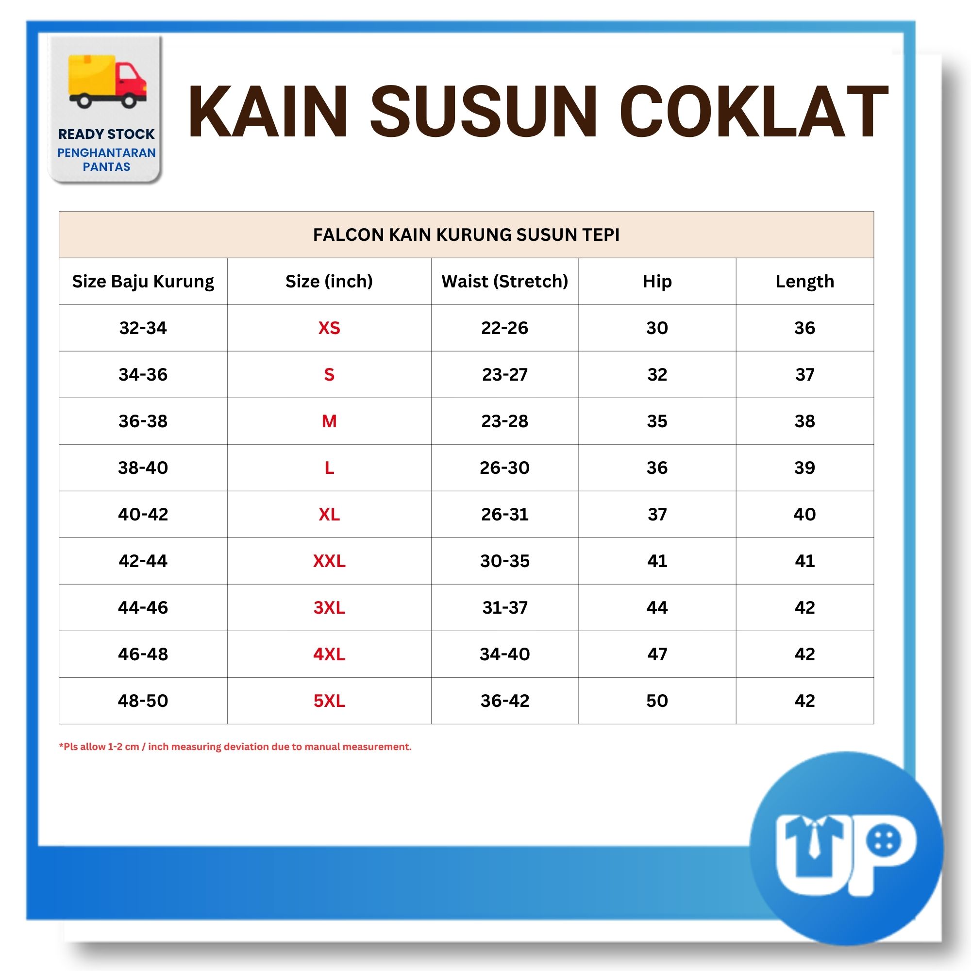 Falcon MRSM Kain Susun Coklat Sekolah Menengah Cotton School Uniform