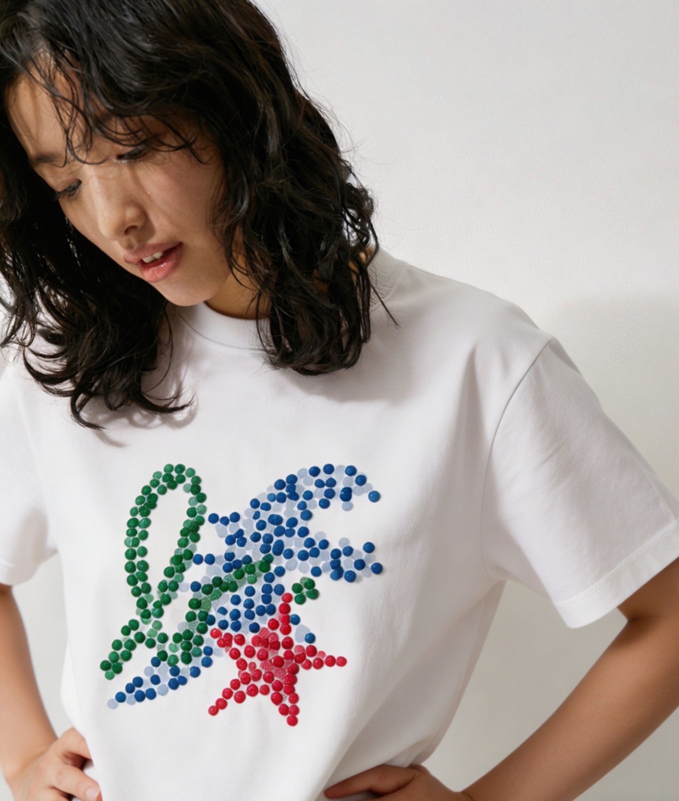 Agnes b 點陣印花短袖Tee